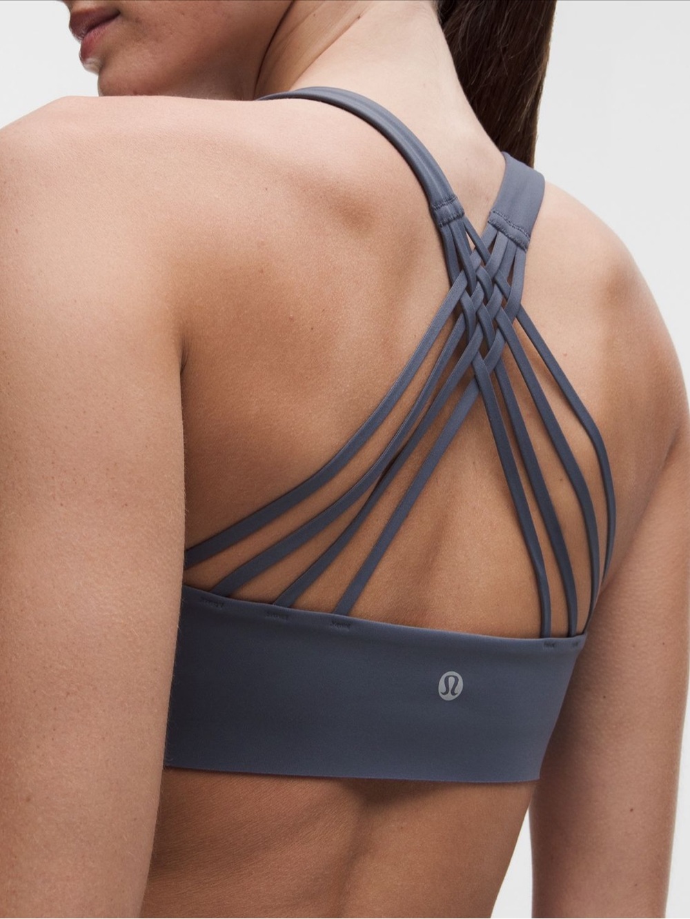 lululemon athletica Multi-Strap Back Sports Bra — Gray Blue